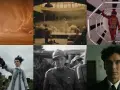 Inquadratura di quinta: tempesta di sabbia, ballerina, astronauta, donna con pistola, soldati in trincea, primo piano di un uomo.
