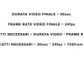 Calcolo scatti per time lapse: 30 secondi a 24fps richiedono 720 fotogrammi.