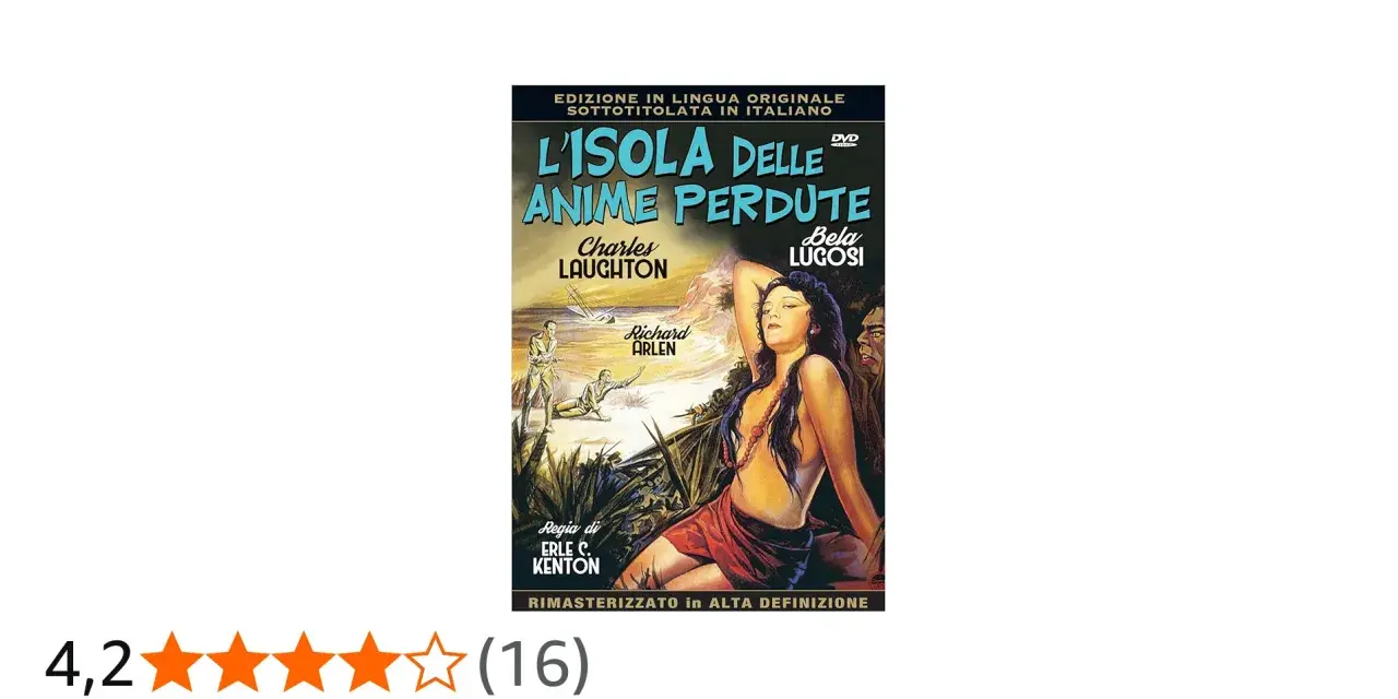Copertina del film "L'isola delle anime perdute" con Bela Lugosi e Charles Laughton.