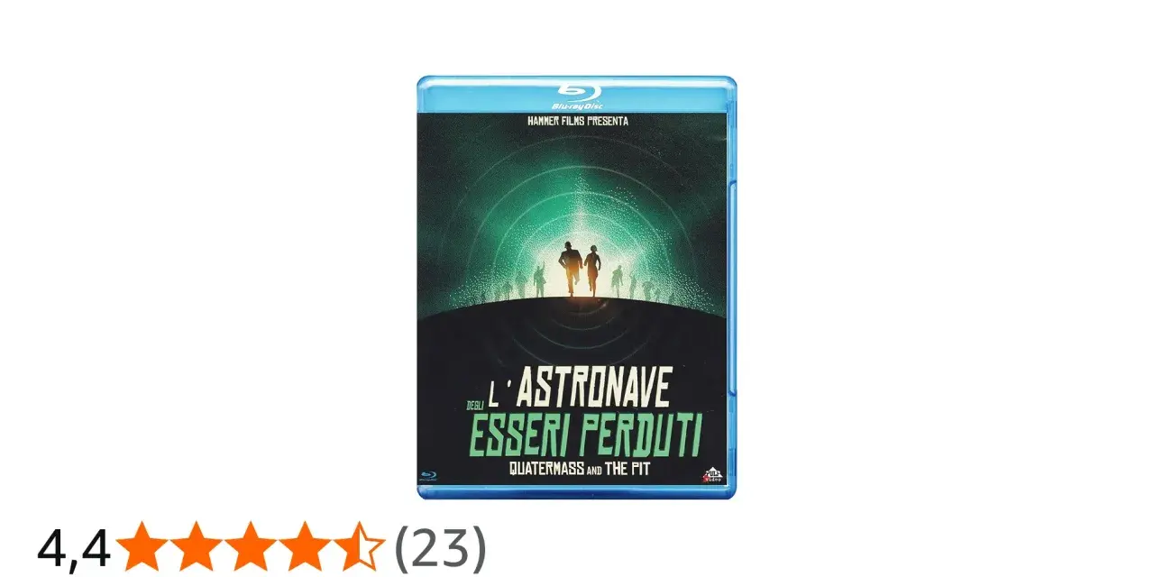 Copertina Blu-ray "L'astronave degli esseri perduti", con due figure che corrono verso una luce verde.