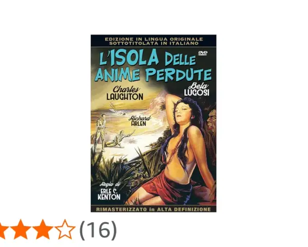 Copertina del film "L'isola delle anime perdute" con Bela Lugosi e Charles Laughton.