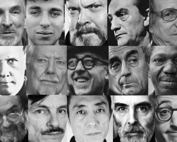 Volti di registi iconici, un omaggio al cinema d'autore italiano e internazionale.