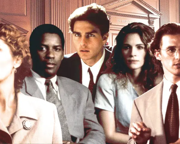 Attori di un film legal in tribunale: Susan Sarandon, Denzel Washington, Tom Cruise, Julia Roberts, Matthew McConaughey.