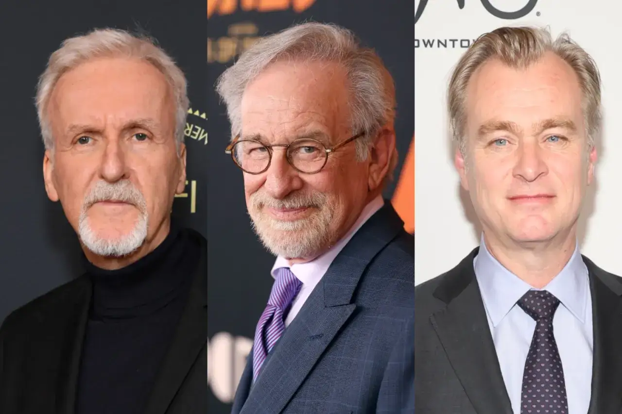 James Cameron, Steven Spielberg e Christopher Nolan, tre registi americani contemporanei che hanno segnato la storia del cinema.