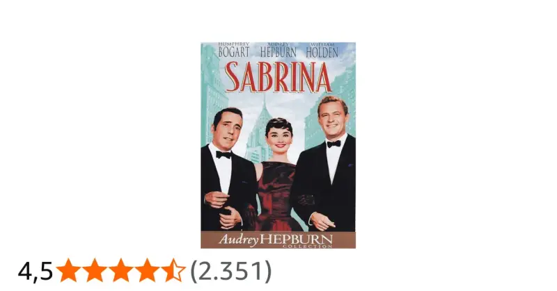 Copertina del film Sabrina (1954) con Humphrey Bogart, Audrey Hepburn e William Holden.